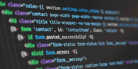 Computer code on a monitor